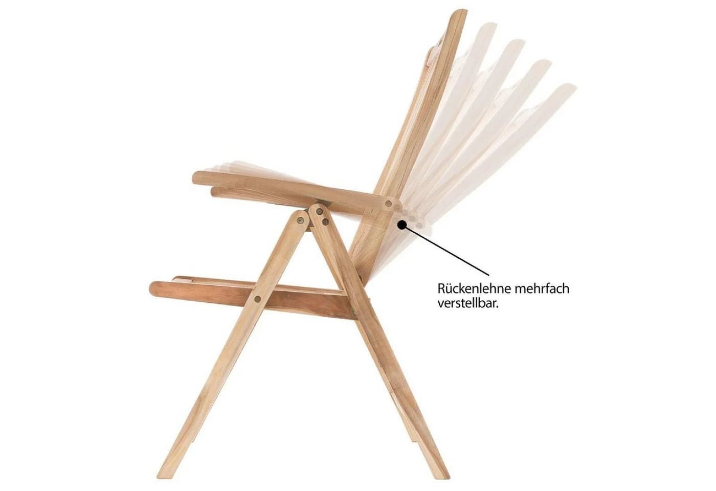 VCM Gartenstuhl Hochlehner Klappstuhl Teak Braun - Bild 5
