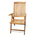 VCM Gartenstuhl Teak Hochlehner Klappstuhl verstellbar braun Bild 1