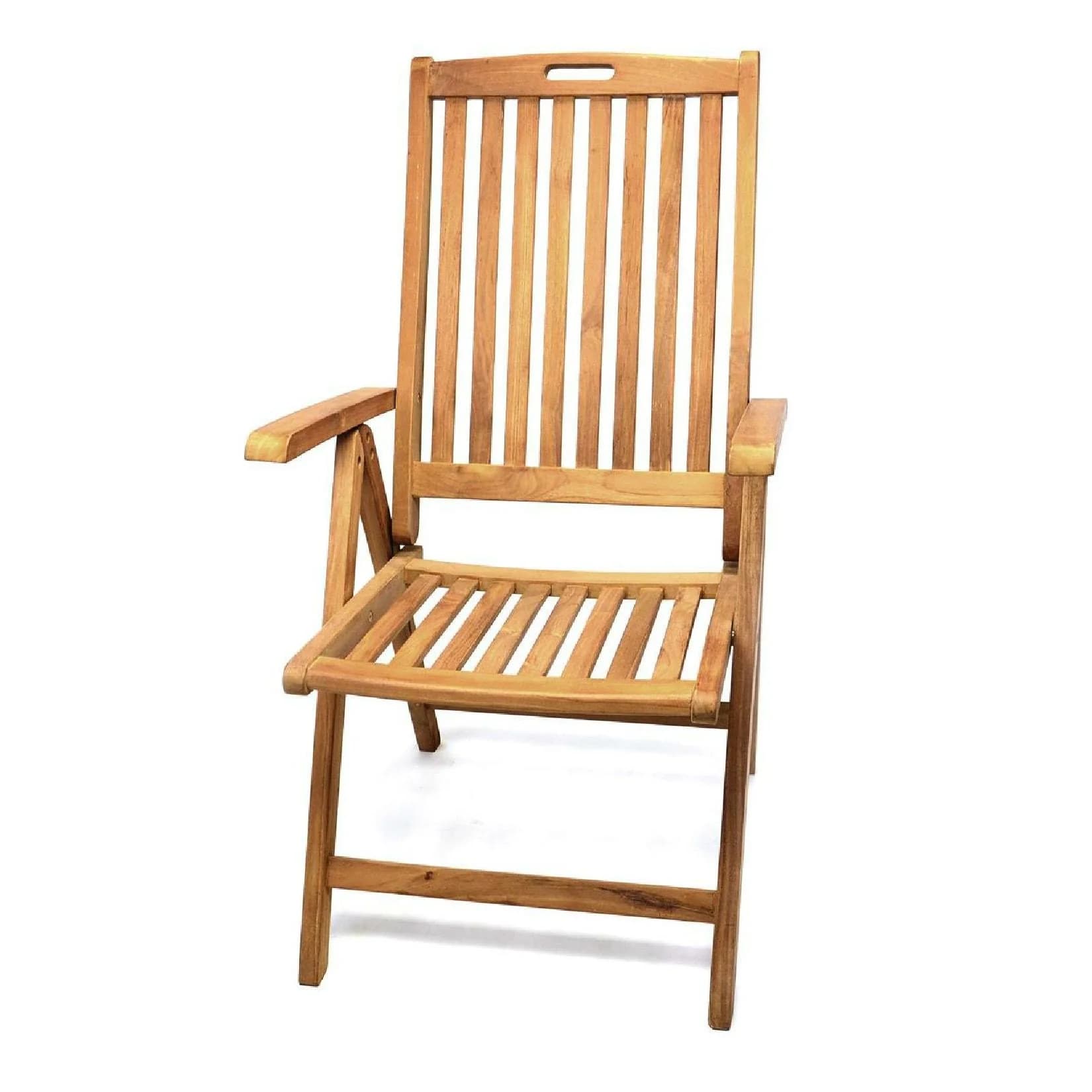 VCM Gartenstuhl Teak Hochlehner Klappstuhl verstellbar braun