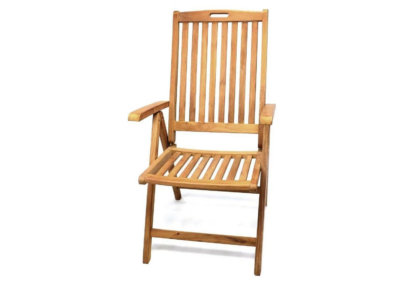 VCM Gartenstuhl Teak Hochlehner Klappstuhl verstellbar braun - Bild 3