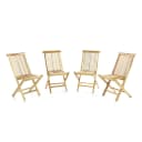 VCM 4er Set Gartenstuhl Teak Holz Klappbar Braun Bild 1