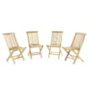 VCM 4er Set Gartenstuhl Teak Holz Klappbar Braun Bild 2