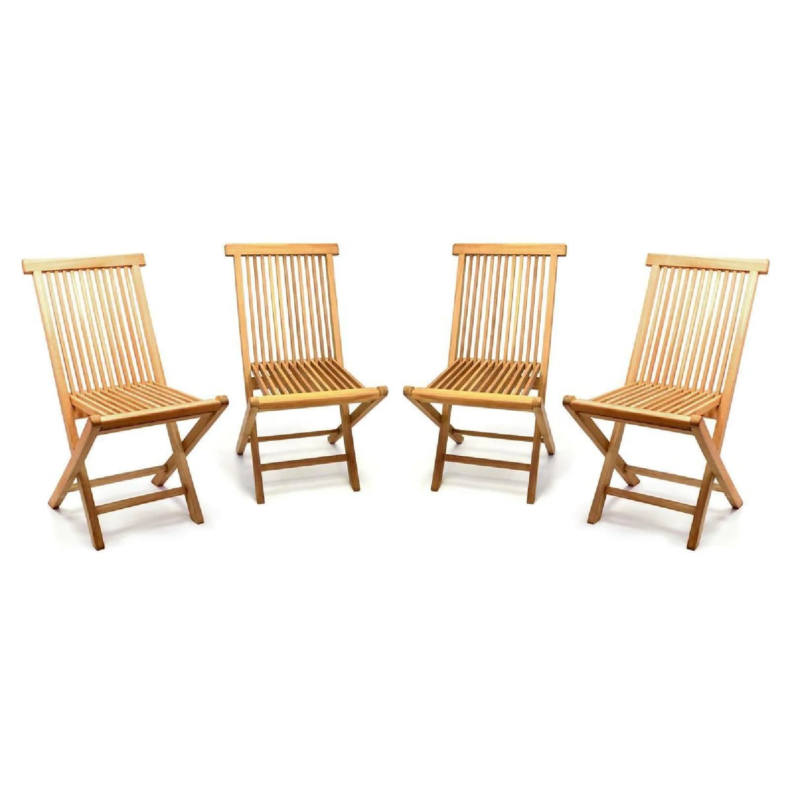 VCM 4er Set Gartenstuhl Teak Holz Klappbar - Bild 2