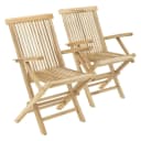 VCM 2er Set Gartenstuhl Teak Holz Klappbar Hochlehner Braun Bild 1