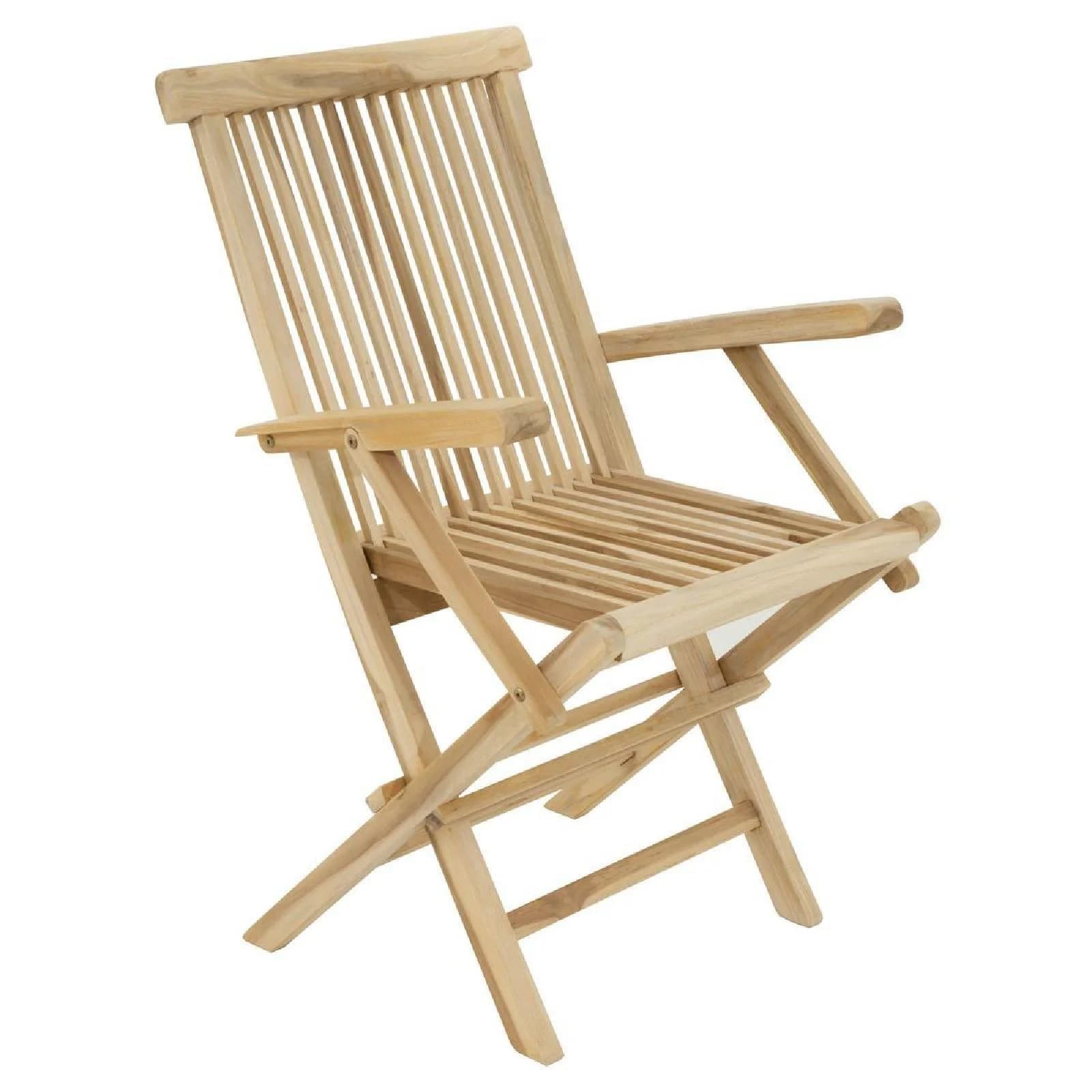 VCM 4er Gartenstuhl Set Hochlehner Klappstuhl Teak Holz Braun - Bild 2
