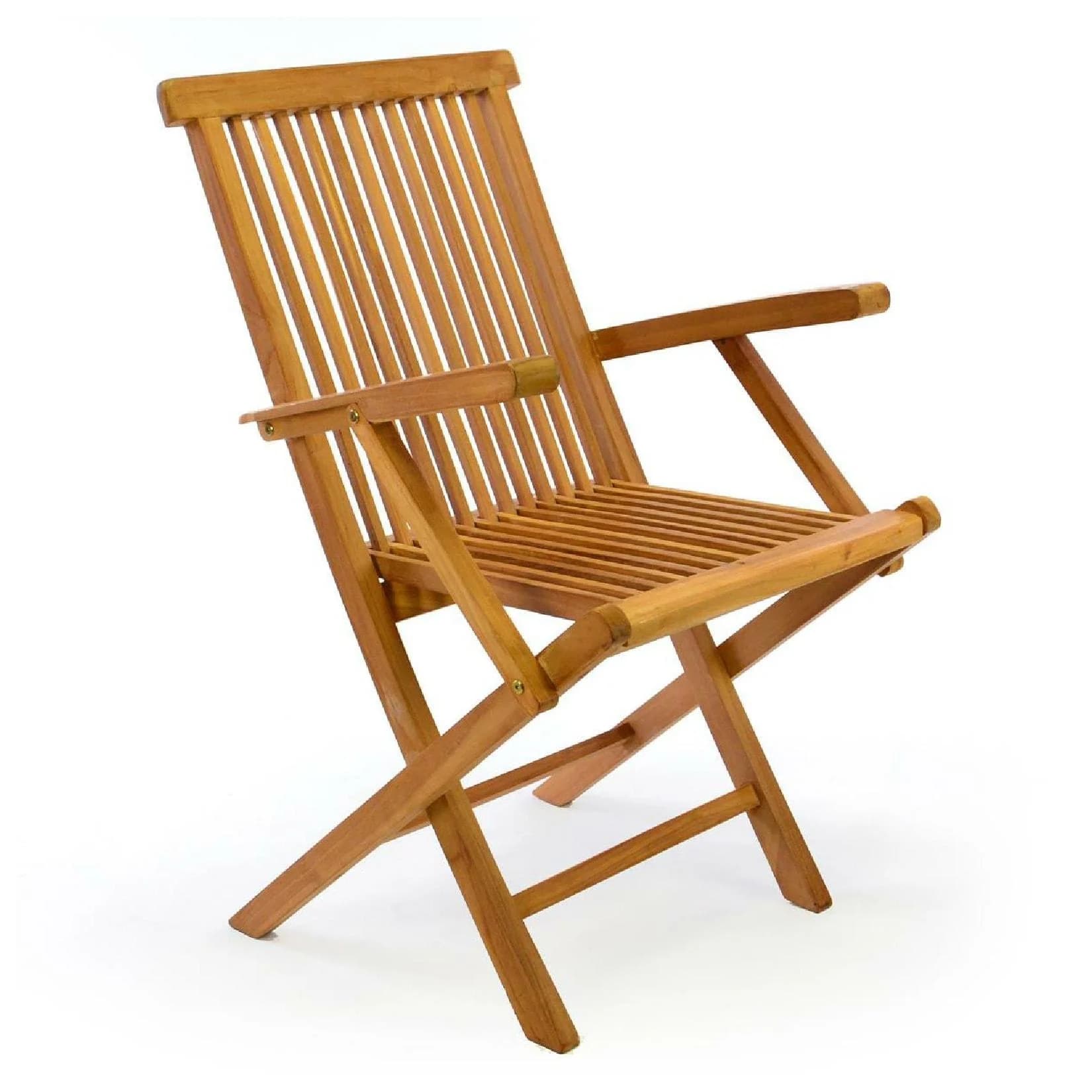VCM Gartenstuhl Teak Holz Klappbar mit Armlehne Braun