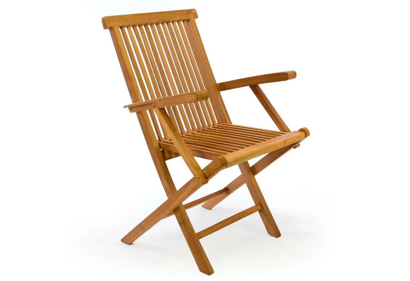 VCM Gartenstuhl Teak Holz Klappbar mit Armlehne Braun - Bild 3