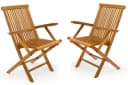 VCM 2er Set Gartenstuhl Teak Holz Klappbar Braun Bild 3