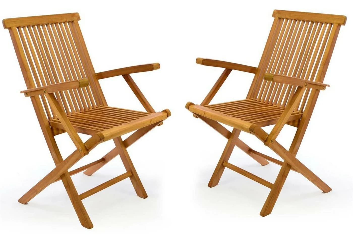 VCM 2er Set Gartenstuhl Teak Holz Klappbar Braun - Bild 3