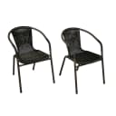 VCM 4er Set Bistrostuhl Dunkelbraun Poly Rattan Stapelstuhl Bild 1