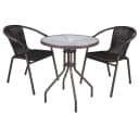 VCM 3-tlg. Bistroset Garten Essgruppe Braun Poly Rattan Bild 1