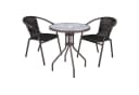 VCM 3-tlg. Bistroset Garten Essgruppe Braun Poly Rattan Bild 3