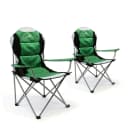 VCM Deluxe Campingstuhl 2er Set Grün Schwarz mit Getränkehalter Bild 1