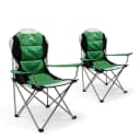 VCM Deluxe Campingstuhl 2er Set Grün Schwarz mit Getränkehalter Bild 2