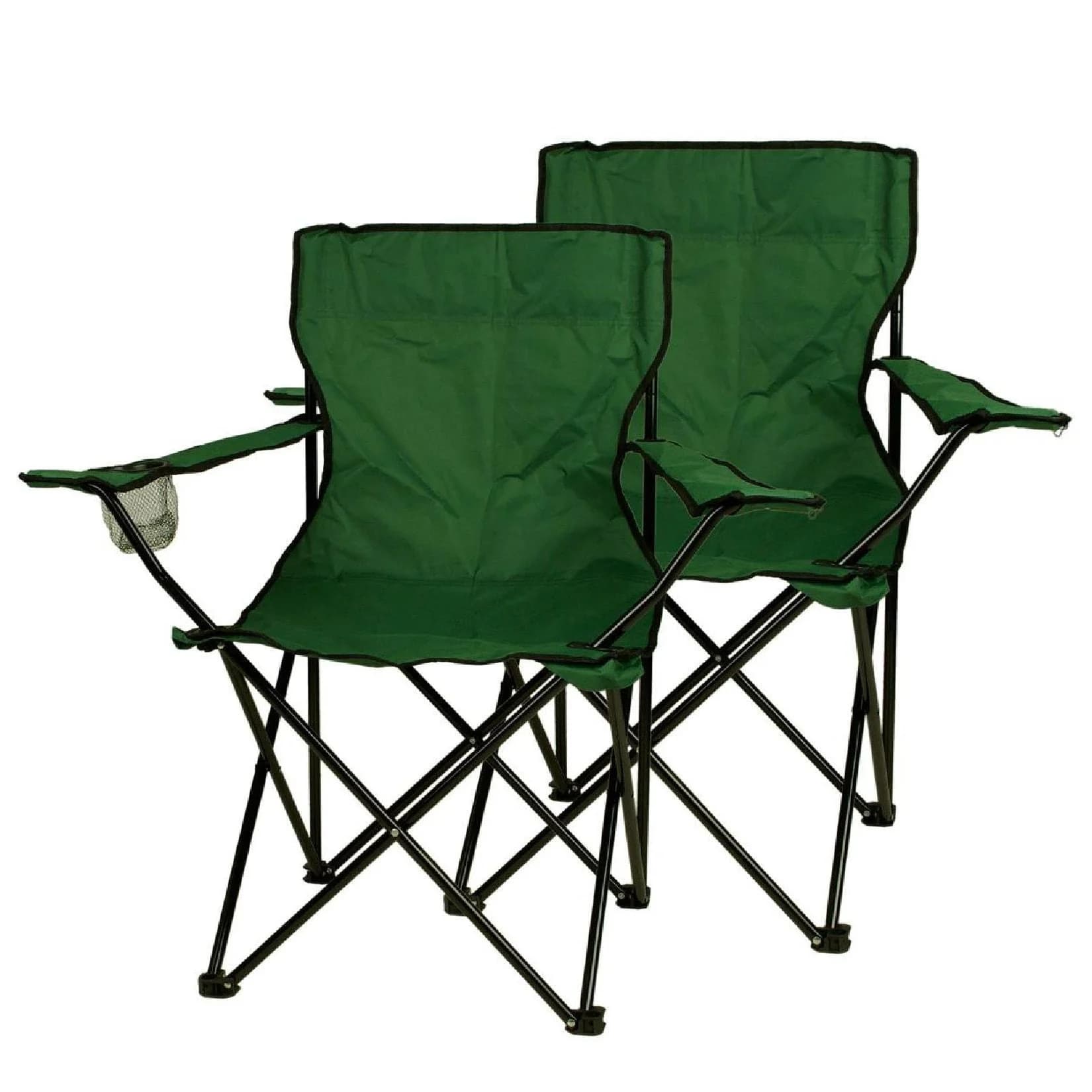 VCM 2er Set Campingstuhl Faltstuhl mit Getränkehalter Grün