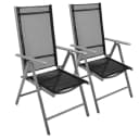 VCM 2er Set Klappstuhl Gartenstuhl Schwarz Grau Bild 1