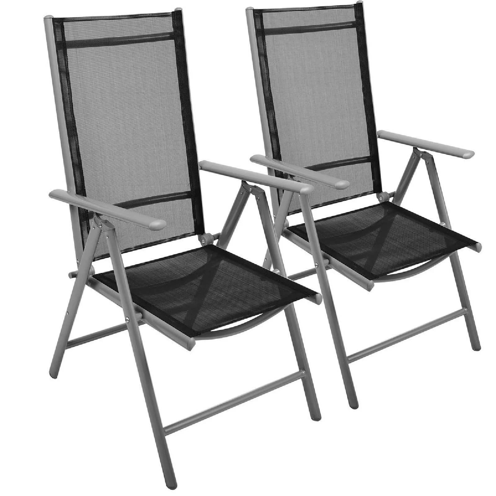 VCM 2er Set Klappstuhl Gartenstuhl Schwarz Grau - Bild 2