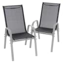 VCM 2er Set Gartenstuhl Stapelstuhl Hochlehner Schwarz Grau Bild 1