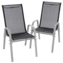 VCM 2er Set Gartenstuhl Stapelstuhl Hochlehner Schwarz Grau Bild 2