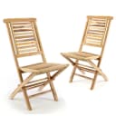 VCM 2er Set Gartenstuhl Hochlehner Klappstuhl Teak Holz Braun Bild 1