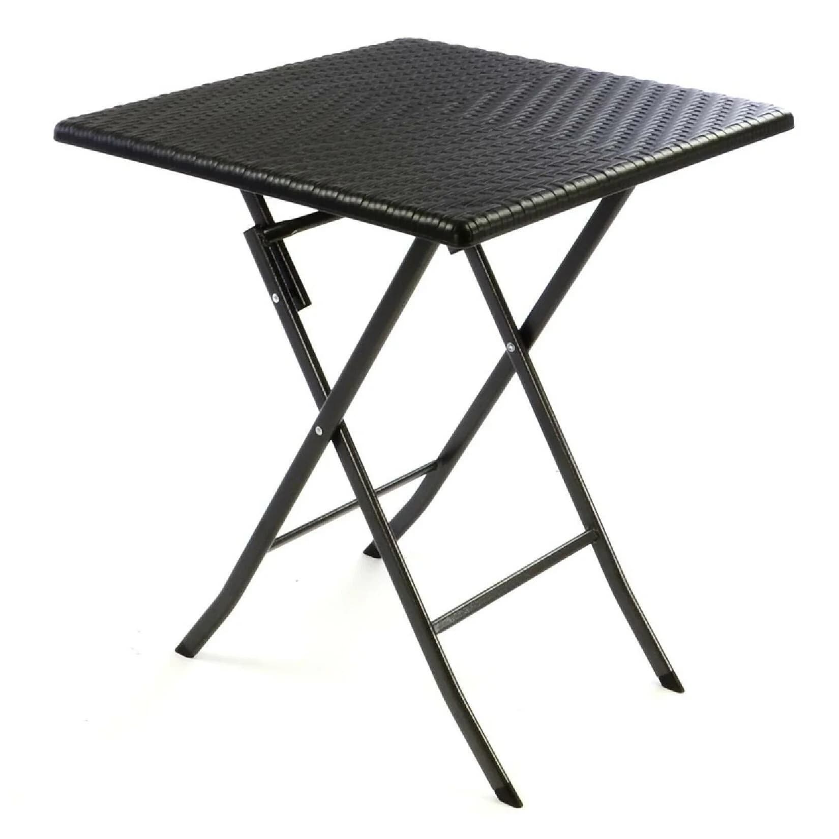 VCM Klapptisch Schwarz Rattan-Optik Garten