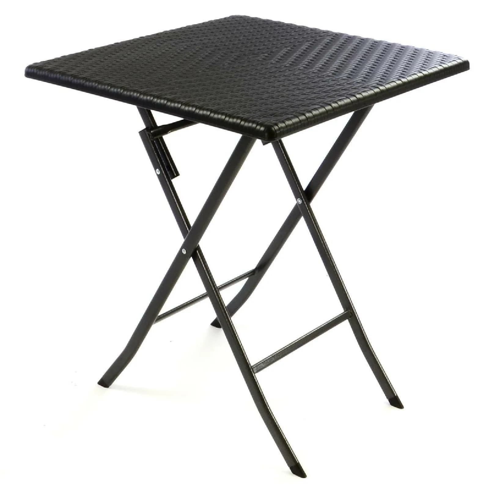 VCM Klapptisch Schwarz Rattan-Optik Garten - Bild 2