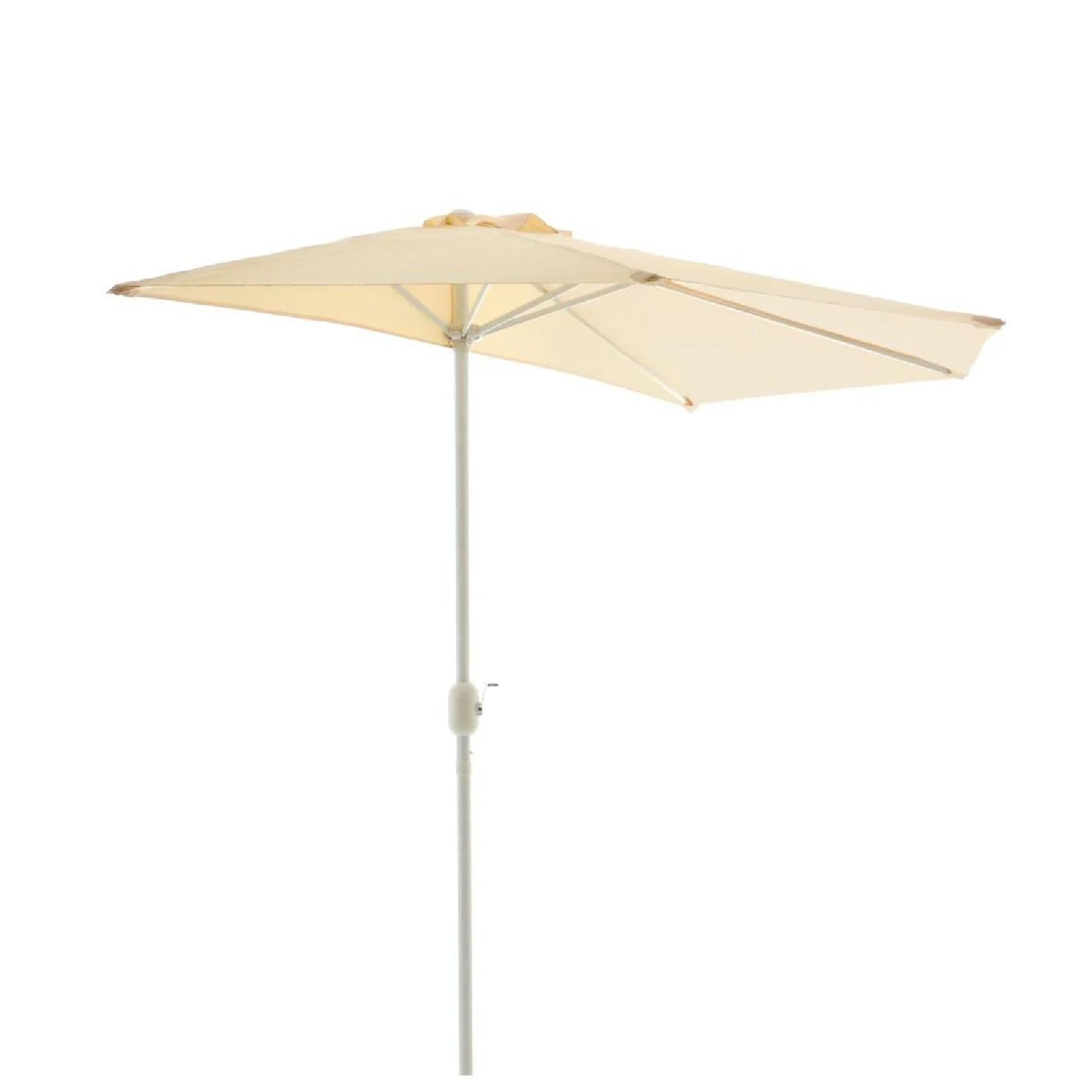 VCM Halbrunder Sonnenschirm Beige mit Kurbel