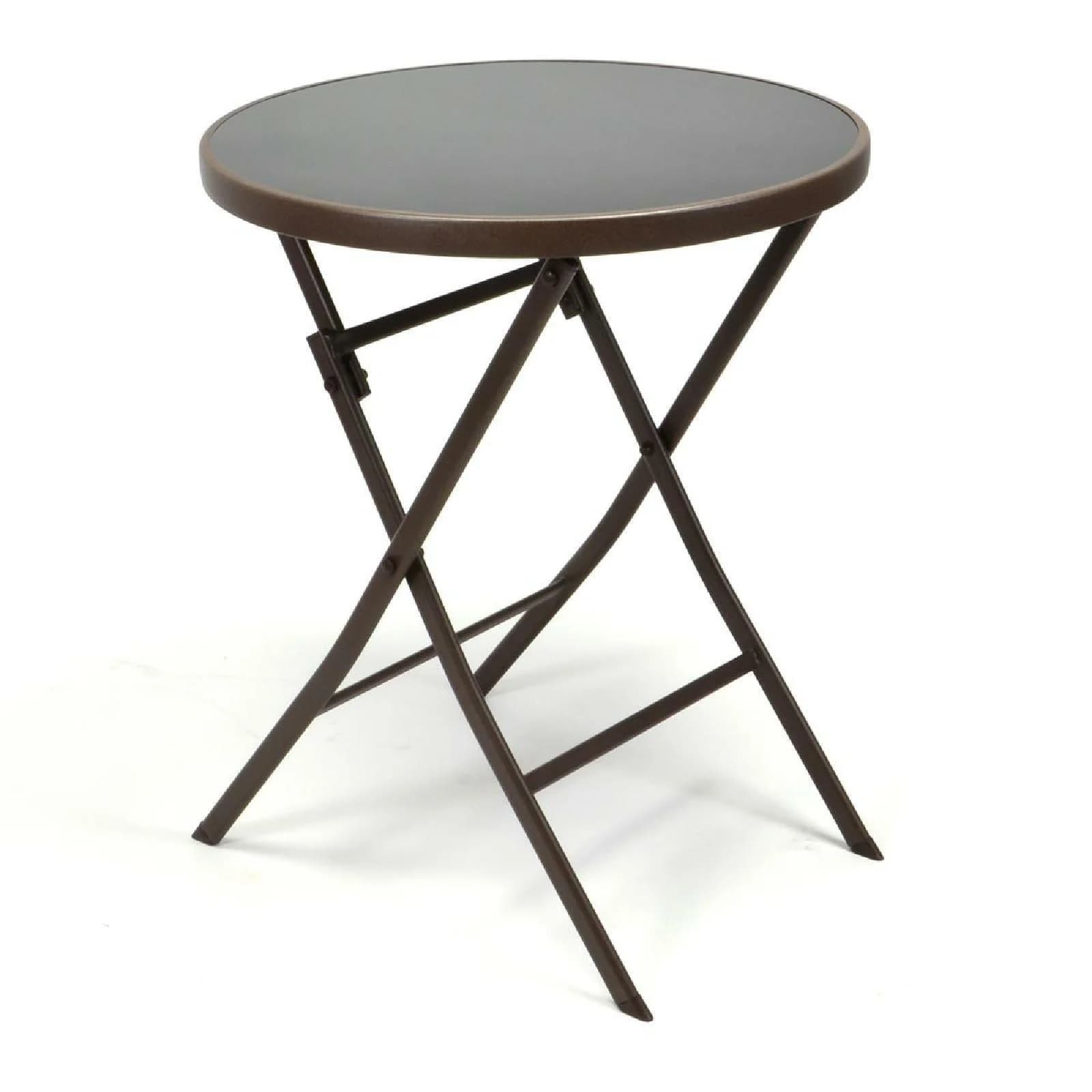 Klapptisch aus Glas und Stahl, Ø 60cm - Bild 2
