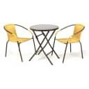 VCM 3-tlg. Bistroset Gartenmöbelset Beige/Gelb mit Klapptisch Bild 1