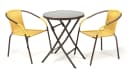 VCM 3-tlg. Bistroset Gartenmöbelset Beige/Gelb mit Klapptisch Bild 2