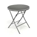 VCM Klapptisch mit Glasplatte Schwarz Silber Bild 1