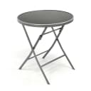 VCM Klapptisch mit Glasplatte Schwarz Silber Bild 2