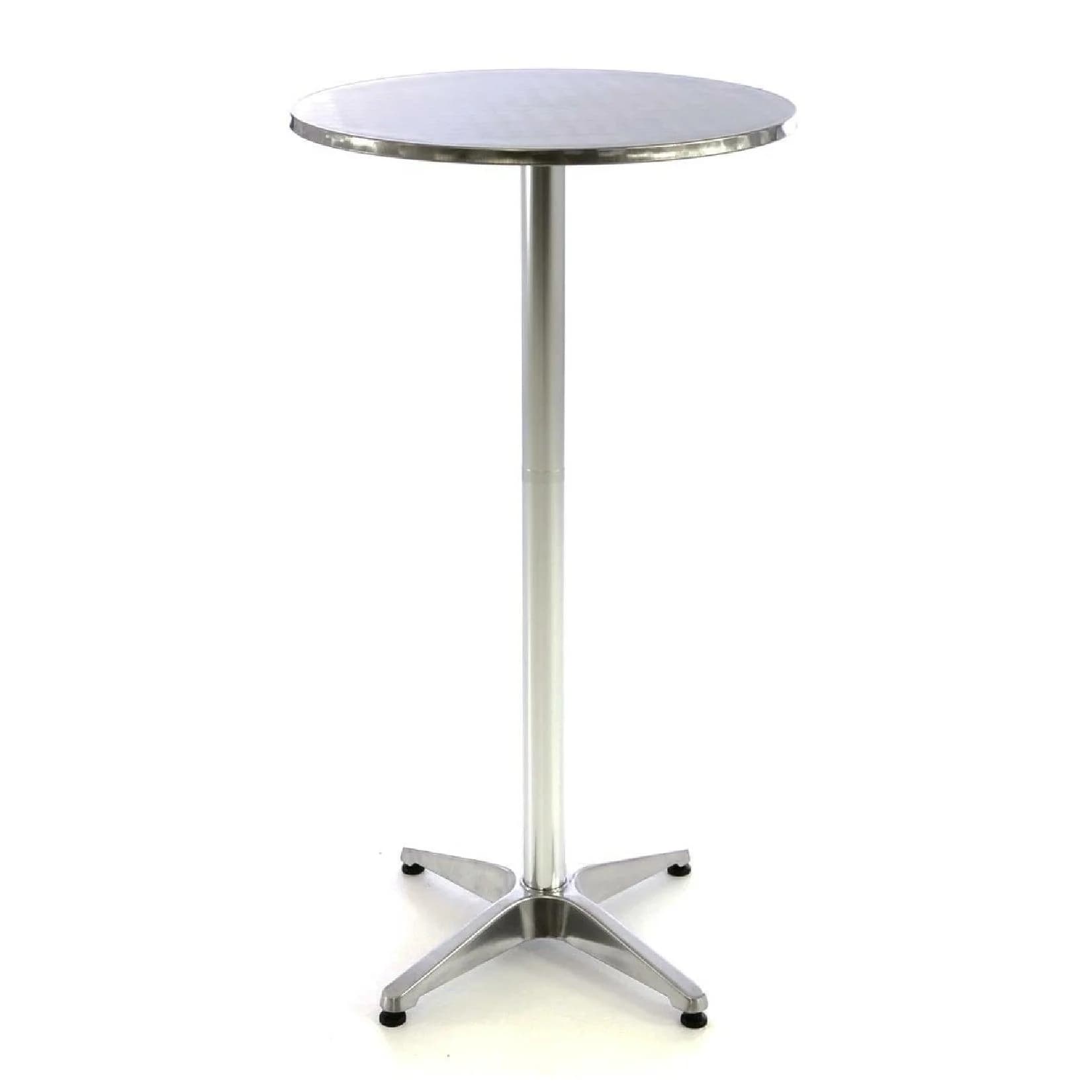 VCM Stehtisch Bistrotisch Klappbar Edelstahl Aluminium Silber