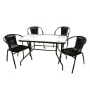 VCM Garten-Essgruppe 5-tlg. Braun Metall & Poly-Rattan Bild 1