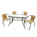 VCM Garten-Essgruppe 5-tlg. Gelb/Beige Stahl Polyrattan Bild 1