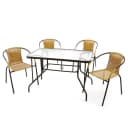 VCM Garten-Essgruppe 5-tlg. Gelb/Beige Stahl Polyrattan Bild 2