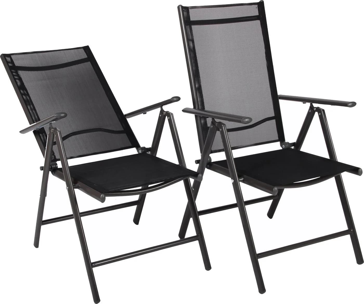 VCM 2er Set Alu Gartenstuhl Hochlehner Klappstuhl Anthrazit - Bild 3
