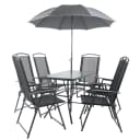 VCM Garten-Essgruppe 5-tlg. Anthrazit Stahl Glas Bild 1