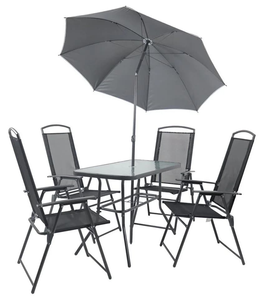 VCM Garten-Essgruppe 5-tlg. Anthrazit Stahl Glas - Bild 3