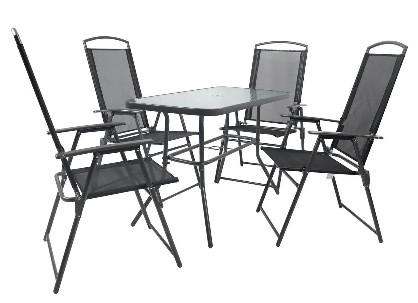 VCM Garten-Essgruppe 5-tlg. Anthrazit Stahl Glas - Bild 4