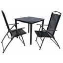 VCM Gartenmöbel Set 3-tlg. Essgruppe Tisch & 2 Stühle Anthrazit Bild 1