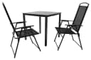 VCM Gartenmöbel Set 3-tlg. Essgruppe Tisch & 2 Stühle Anthrazit Bild 2