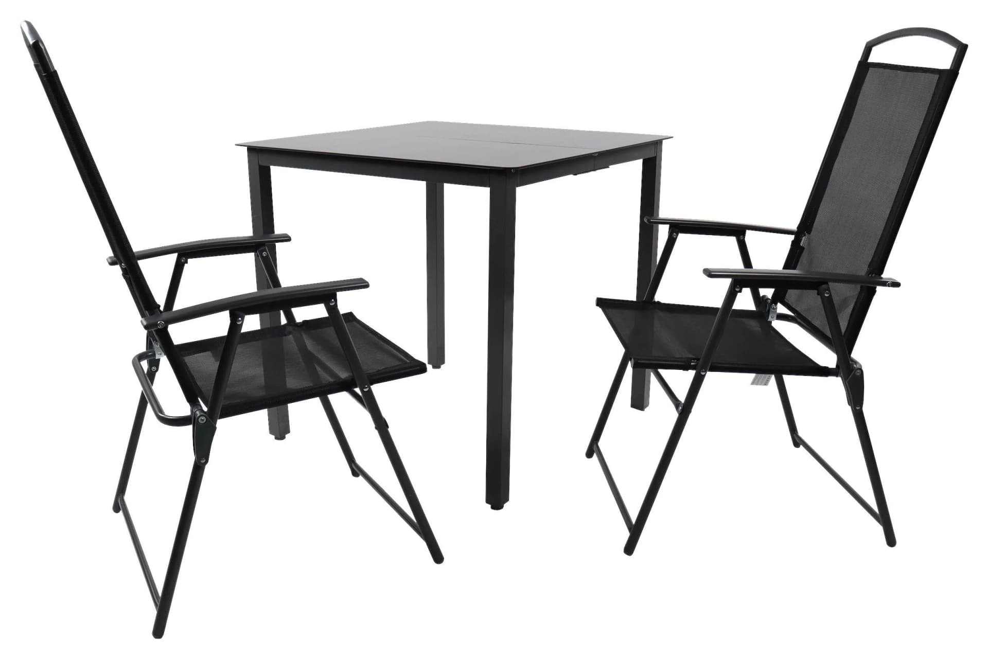 VCM Gartenmöbel Set 3-tlg. Essgruppe Tisch & 2 Stühle Anthrazit - Bild 2