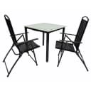 VCM 3-tlg. Gartenmöbel-Set mit Tisch und 2x Klappstühlen in Anthrazit Bild 1