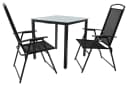 VCM 3-tlg. Gartenmöbel-Set mit Tisch und 2x Klappstühlen in Anthrazit Bild 2