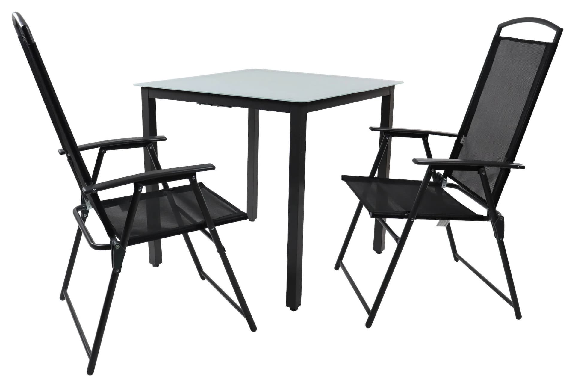 VCM 3-tlg. Gartenmöbel-Set mit Tisch und 2x Klappstühlen in Anthrazit - Bild 2