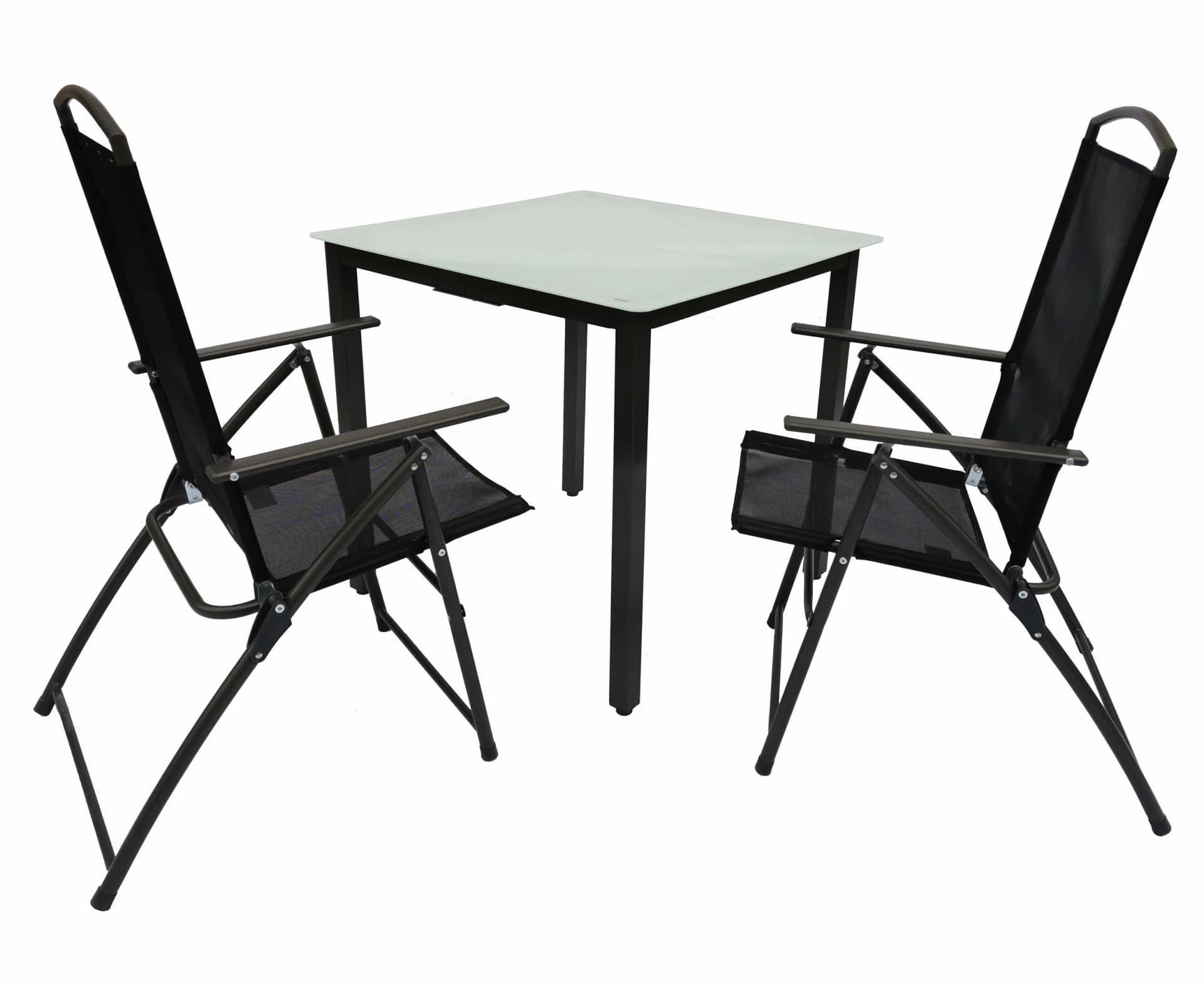 VCM 3-tlg. Gartenmöbel-Set mit Tisch und 2x Klappstühlen in Anthrazit - Bild 3