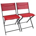 VCM Gartenstuhl Sumila 2-tlg. Rot Klappstuhl Metall Textilene Bild 2