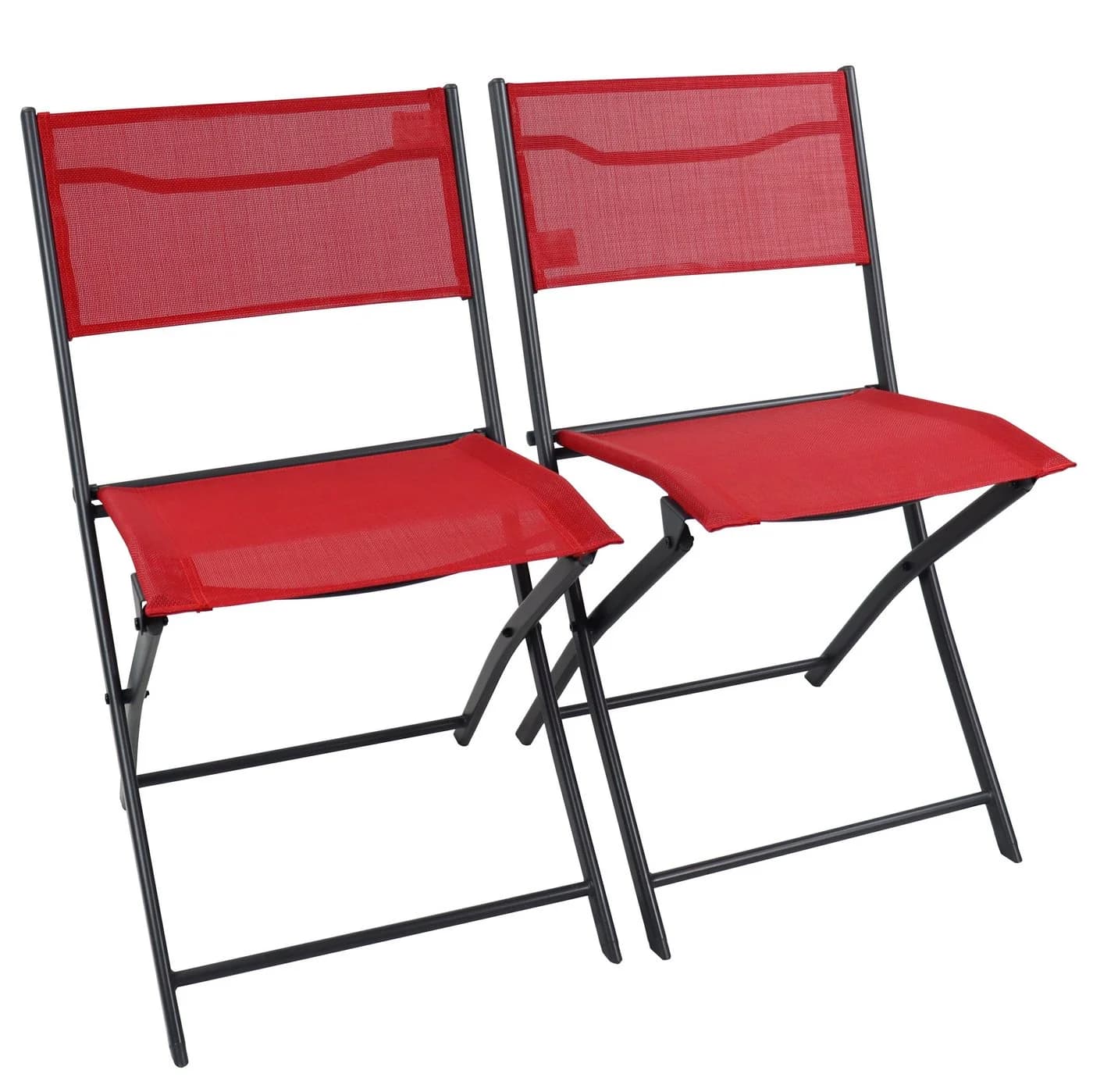 VCM Gartenstuhl Sumila 2-tlg. Rot Klappstuhl Metall Textilene - Bild 2