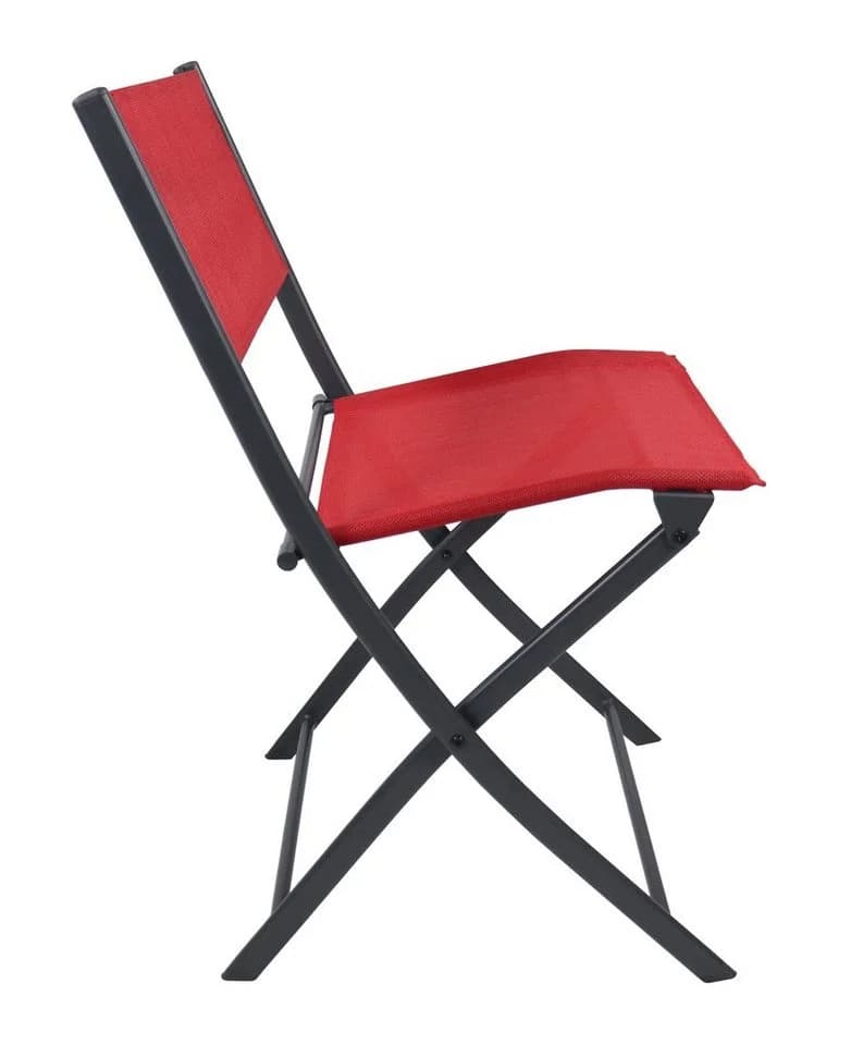 VCM Gartenstuhl Sumila 2-tlg. Rot Klappstuhl Metall Textilene - Bild 4